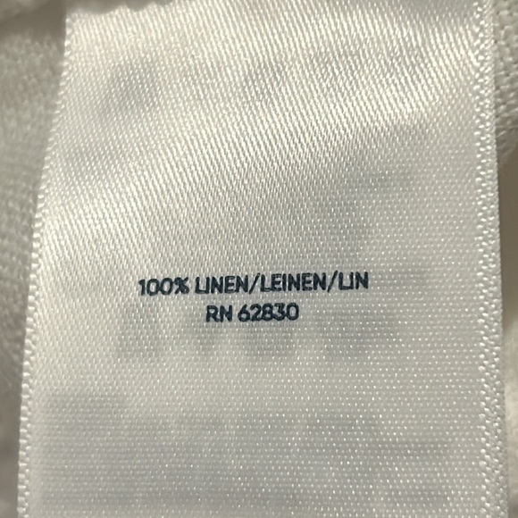 Land’s End 100% Linen High Rise White Crop Pants Women Size 16 White - Picture 5 of 13